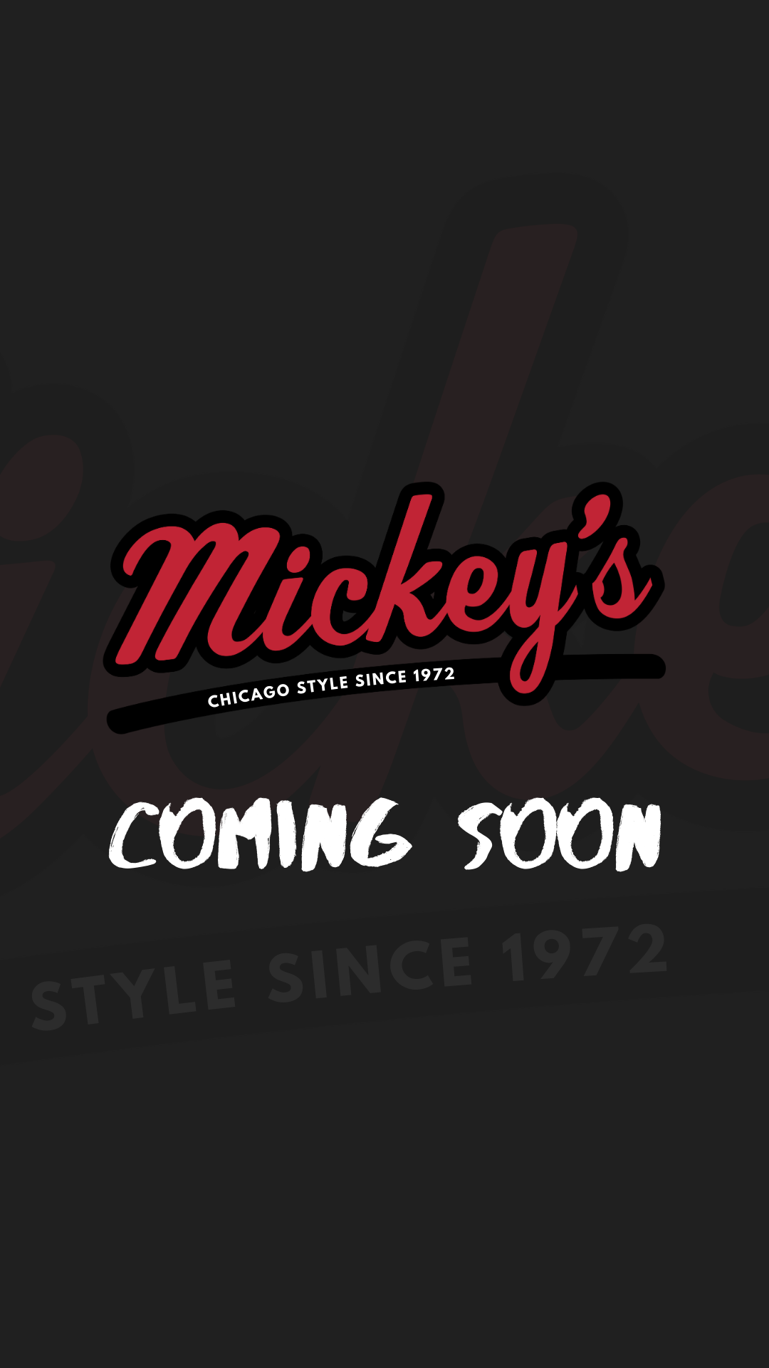 Mickey's logo with Coming soon text